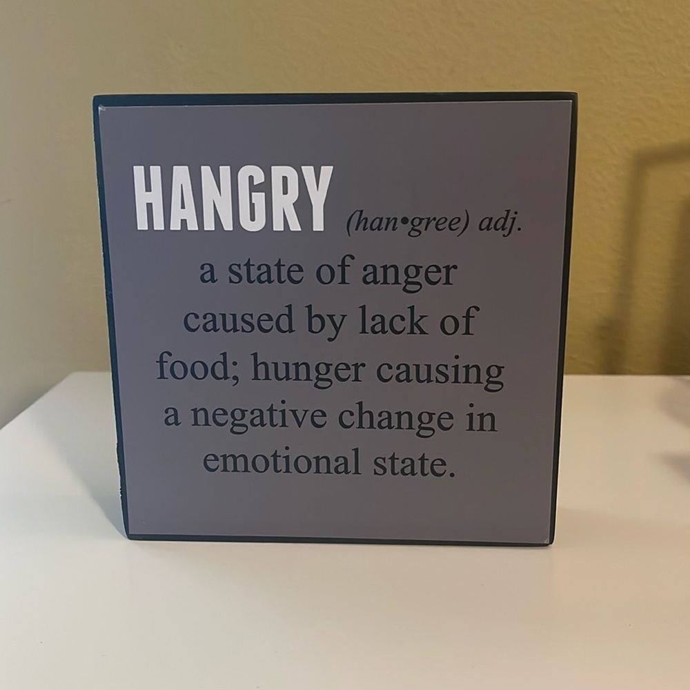 Hangry Definition Wooden Decorative Sign